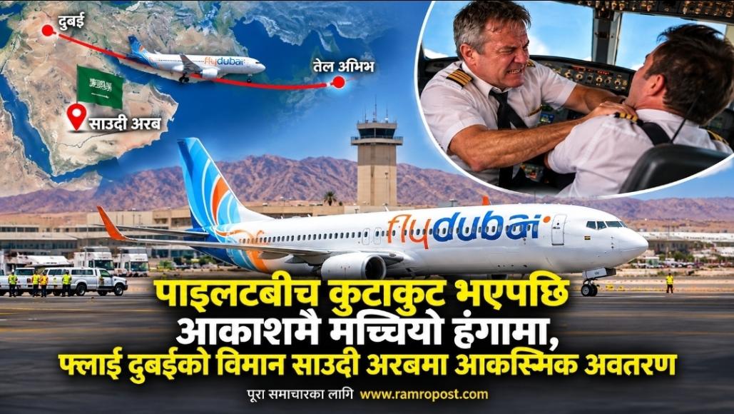 पाइलटबीच कुटाकुटपछि आकाशमै मच्चियो हंगामा, फ्लाई दुबईको विमान साउदी अरबमा आकस्मिक अवतरण
