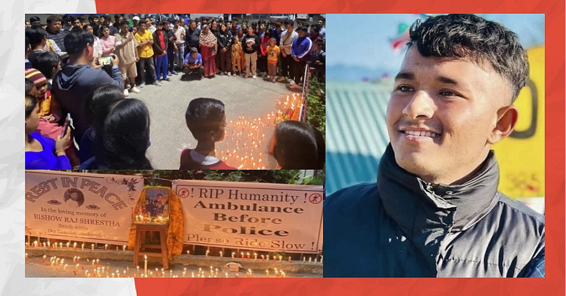 हराएको 'मानवता' लाई पनि RIP भन्दै दीप प्रज्वलन गरि विश्वराजलाई श्रद्धाञ्जली